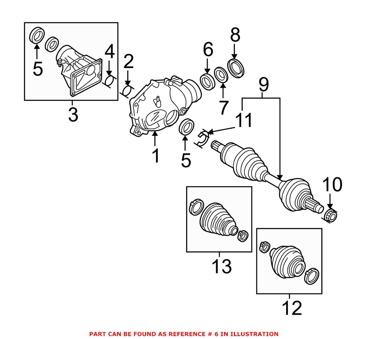 BMW Differential Pinion Seal 31521428678